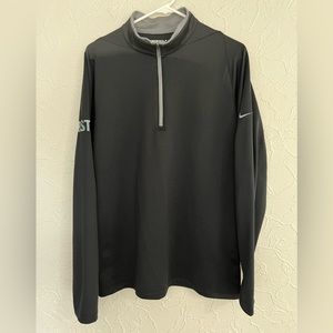 NWT Nike Golf Dri-Fit Mens Medium 1/2 Zip Pullover Black 779795-011 Corp Logo